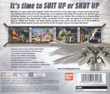 Gundam Battle Assault 2 (US) box cover back